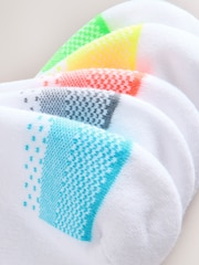 Bright Yellow/Green/Blue Cushioned Footbed Sports Trainers Socks 5 Pack - Image 3 of 3