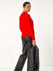 Roman Red Faux Pearl Collar Jumper - Image 4 of 6