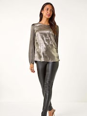 Roman Metallic Faux Pearl Collar Jumper - Image 2 of 5