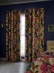 Cortinas blackout com ilhós e estampa floral ousada em mistura de linho - Imagem 2 de 5