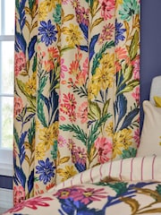 Cortinas blackout com ilhós e estampa floral ousada em mistura de linho - Imagem 3 de 5