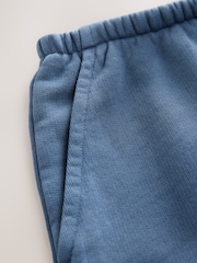 Azul añil - Raw Hem Detail Washed 100% Cotton Jersey Shorts - Imagen 2 de 3
