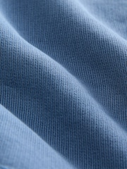 Azul añil - Raw Hem Detail Washed 100% Cotton Jersey Shorts - Imagen 3 de 3