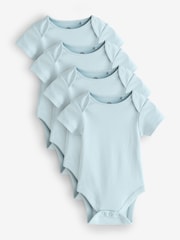 Blue 100% Cotton Baby Bodysuit Sleepsuits 4 Pack - Image 1 of 4