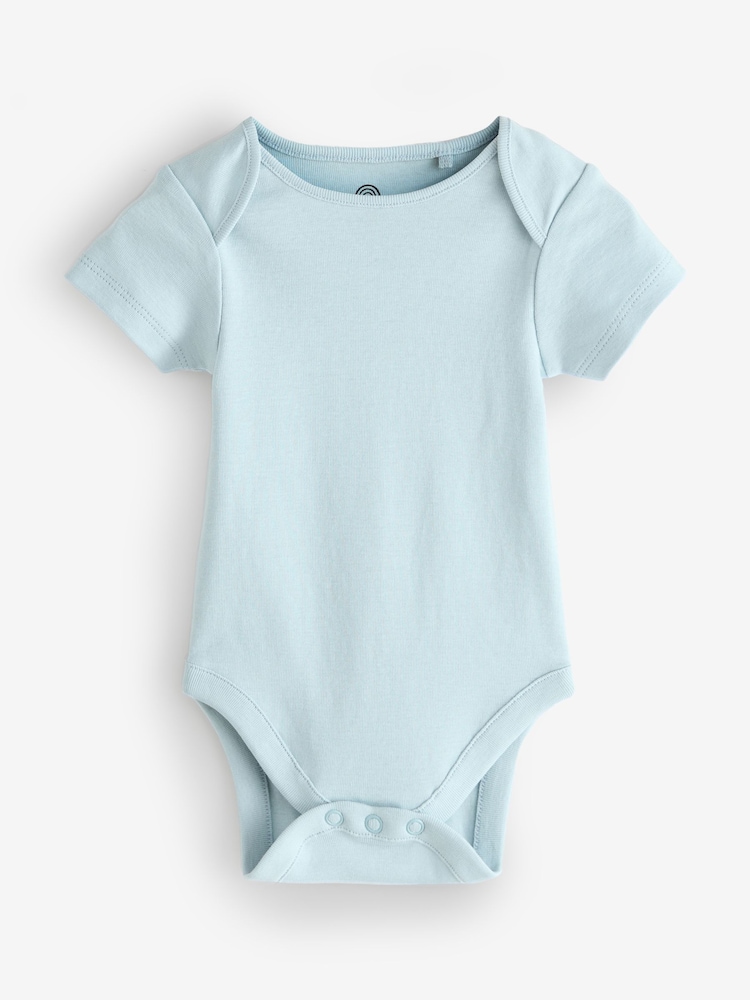 Blue 100% Cotton Baby Bodysuit Sleepsuits 4 Pack - Image 2 of 4