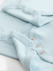Blue 100% Cotton Baby Bodysuit Sleepsuits 4 Pack - Image 4 of 4