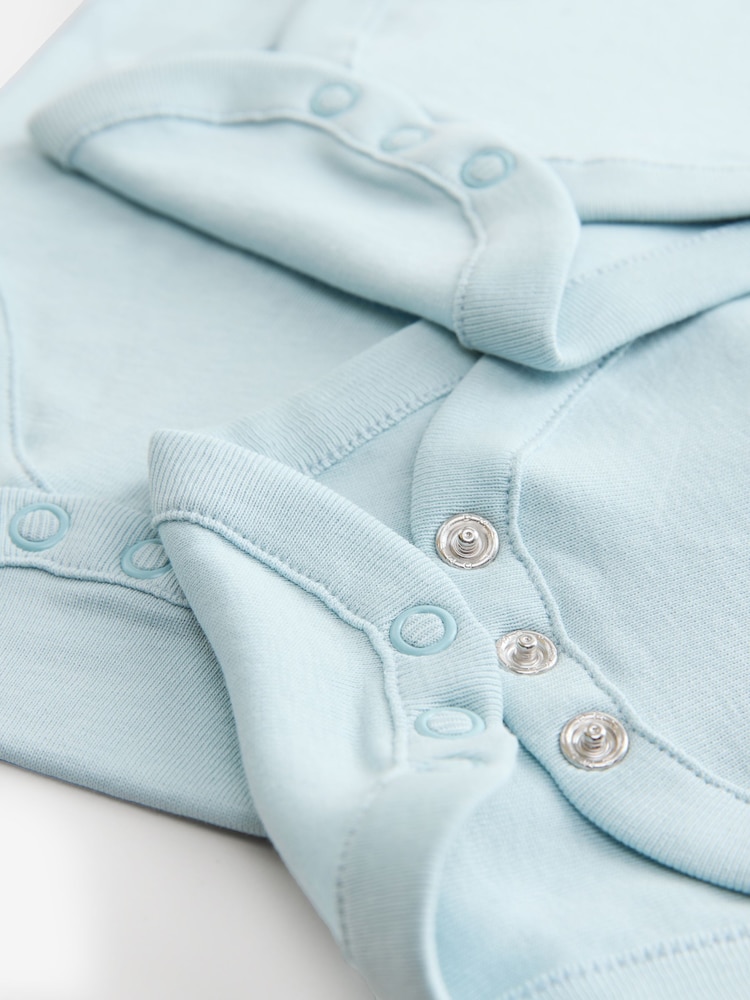 Blue 100% Cotton Baby Bodysuit Sleepsuits 4 Pack - Image 4 of 4