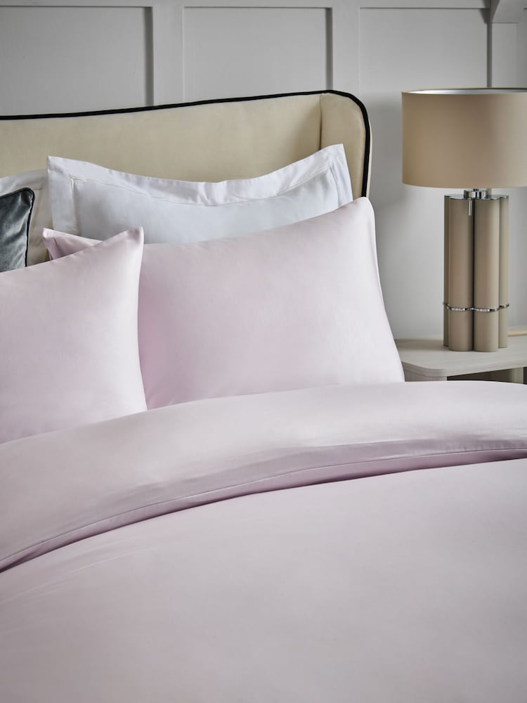 Lilac Purple 400 Thread Count 100% Egyptian Cotton Sateen Luxury Duvet Cover and Pillowcase Set - Image 2 of 4