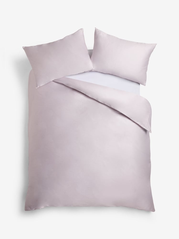Lilac Purple 400 Thread Count 100% Egyptian Cotton Sateen Luxury Duvet Cover and Pillowcase Set - Image 4 of 4