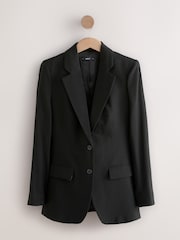 Black Tailored Single Breasted Blazer with Wool - Image 1 of 3