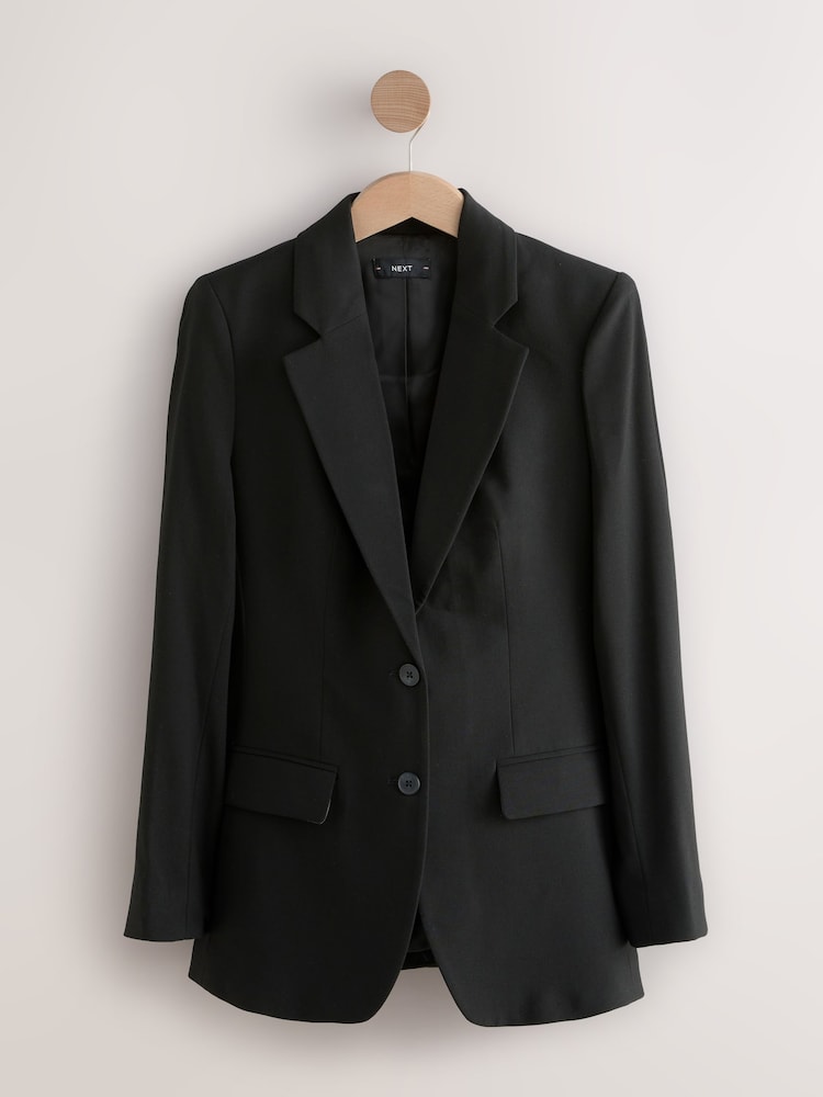 Black Tailored Single Breasted Blazer with Wool - Image 1 of 3