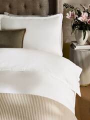 White Collection Luxe Brushed Cotton Twill Duvet Cover and Pillowcase Set - Image 3 of 4