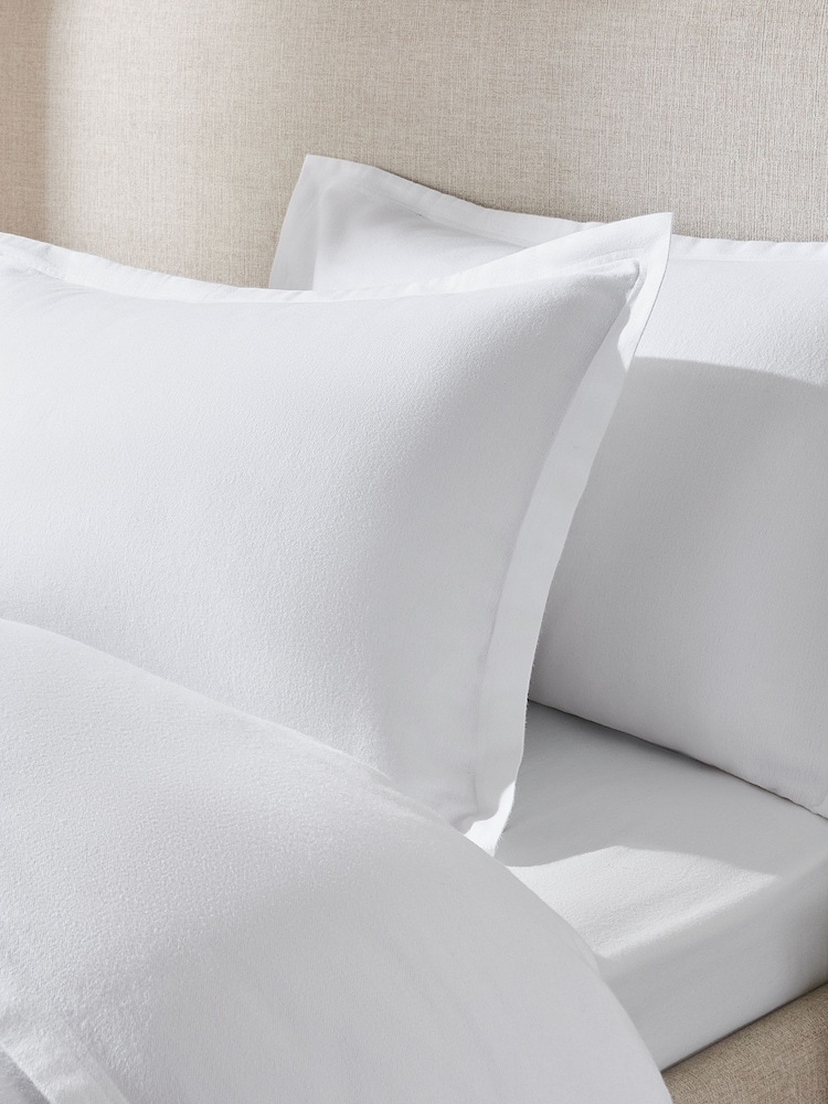 Set of 2 White Collection Luxe Brushed Cotton Pillowcases - Image 2 of 3 Set of 2 White Collection Luxe Brushed Cotton Pillowcases - Image 2 of 3