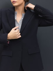Navy Tailored Single Breasted Blazer with Wool - Image 4 of 8
