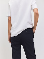 Navy Tailored Bootcut Trousers with Wool - Image 4 of 7