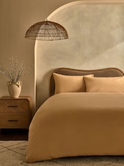 Caramel Brown Brushed Supersoft Cotton Duvet Cover And Pillowcase Set - Image 1 of 5