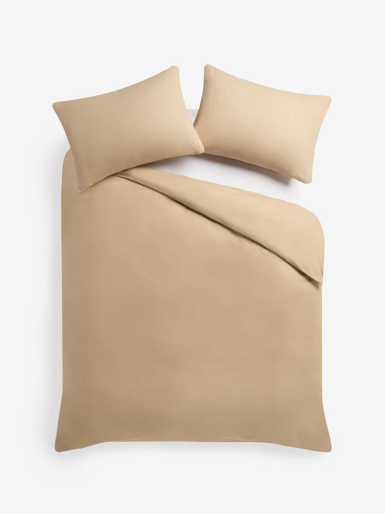 Caramel Brown Brushed Supersoft Cotton Duvet Cover And Pillowcase Set - Image 5 of 5 Caramel Brown Brushed Supersoft Cotton Duvet Cover And Pillowcase Set - Image 5 of 5