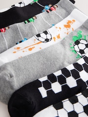 Black/Grey/White Football Cotton Rich Socks 7 Pack - Image 3 of 3