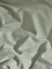 Sage Green Brushed Frill Edge Supersoft Duvet Cover and Pillowcase Set - Image 3 of 5