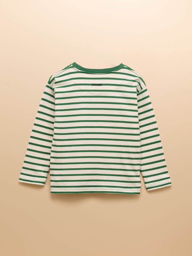 Joules Boys' Jack Green/White Applique Long Sleeve Top - Image 2 of 5