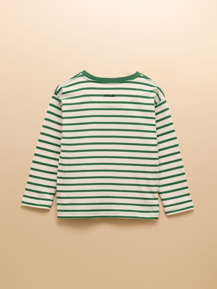 Joules Boys' Jack Green/White Applique Long Sleeve Top - Image 2 of 5 Joules Boys' Jack Green/White Applique Long Sleeve Top - Image 2 of 5