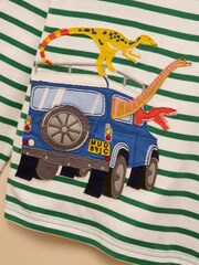 Joules Boys' Jack Green/White Applique Long Sleeve Top - Image 3 of 5