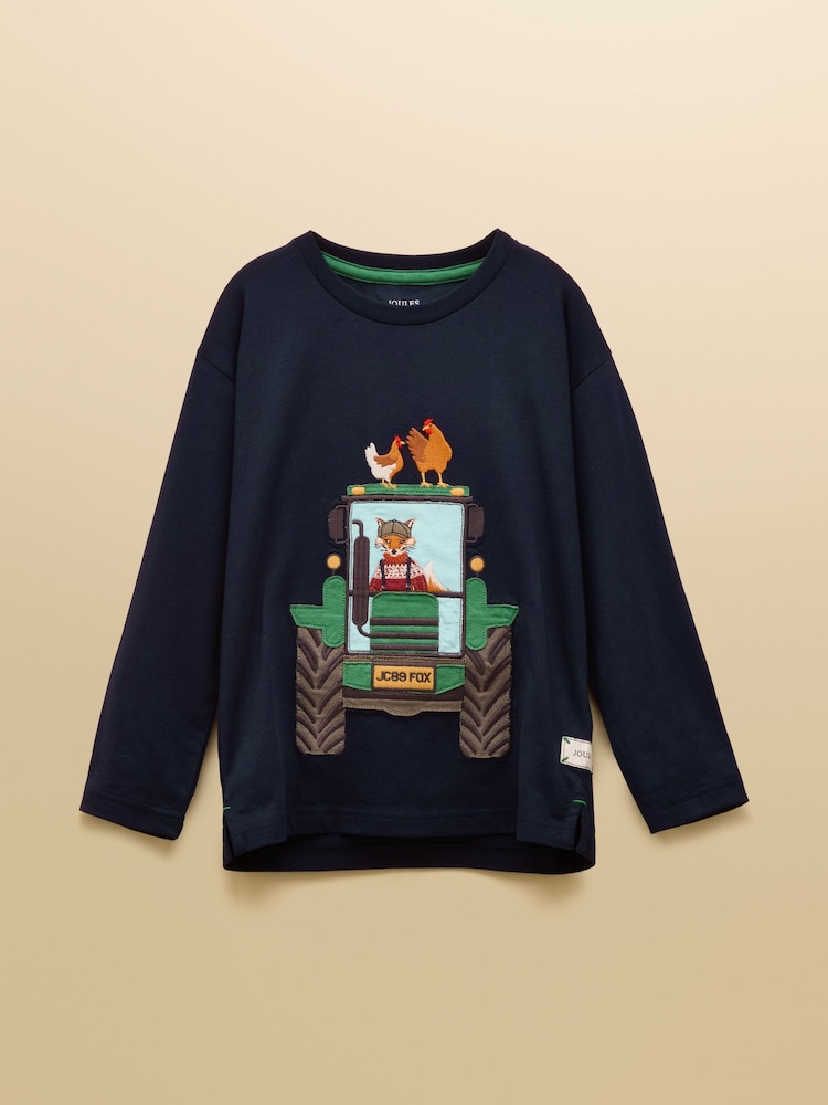 Joules Boys' Jack Navy Applique Long Sleeve Top - Image 1 of 4