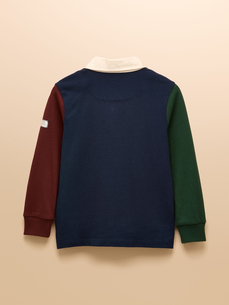Joules Boys' Rugby Club Multi Colourblock Shirt - Image 2 of 4