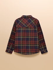 Joules Brushed Flannel Navy Check Checked Shirt - Image 2 of 4