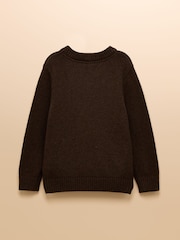 Joules Boys' Cracking Brown Intarsia Knit Jumper - Image 2 of 4