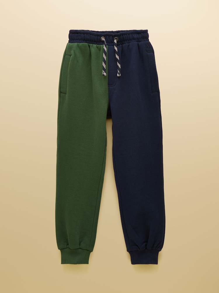 Joules Boys' Ted Green/Blue Cuffed Joggers - Image 1 of 5