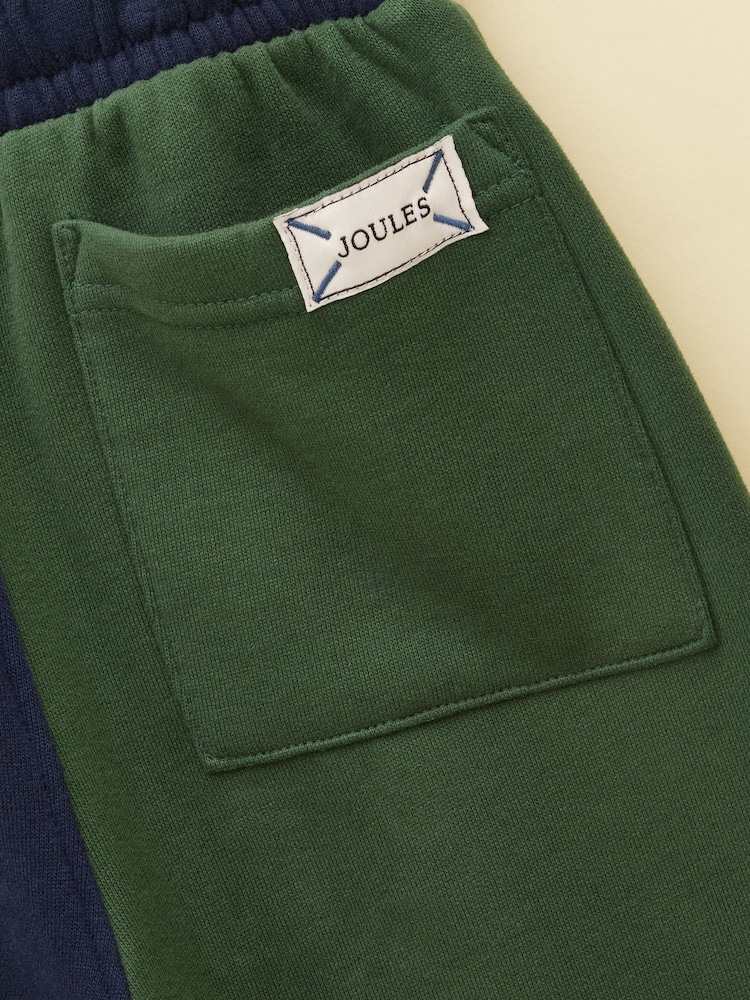 Joules Boys' Ted Green/Blue Cuffed Joggers - Image 5 of 5
