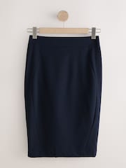 Navy Tailored Pencil Skirt With Wool - Image 1 of 3
