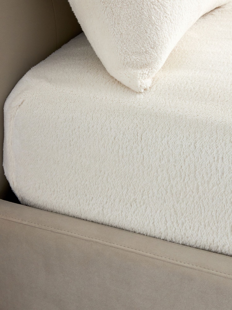 Cream Teddy Fleece Extra Deep Fitted Deep Fitted Sheet - Image 2 of 2 Cream Teddy Fleece Extra Deep Fitted Deep Fitted Sheet - Image 2 of 2
