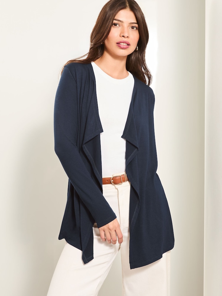 Lipsy Navy Waterfall Cardigan - Image 1 of 4