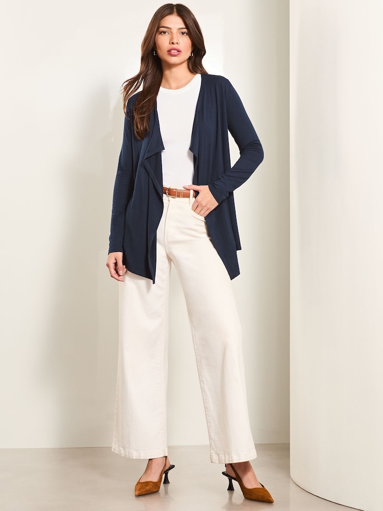 Lipsy Navy Waterfall Cardigan - Image 2 of 4