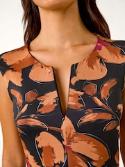 Roman Beige Roman Floral Printed Fit & Flare Dress - Image 5 of 5