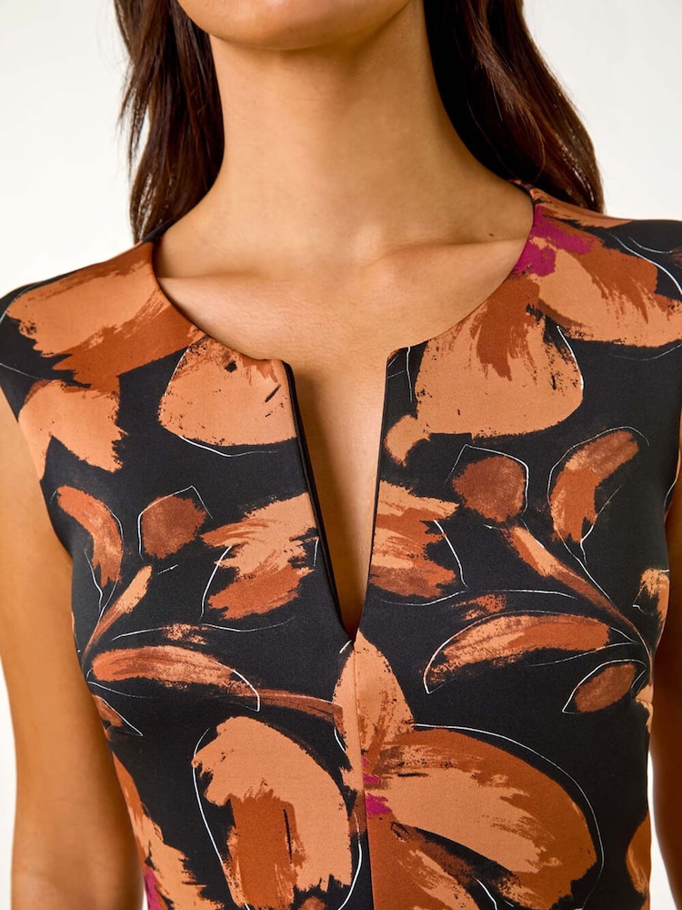 Roman Beige Roman Floral Printed Fit & Flare Dress - Image 5 of 5