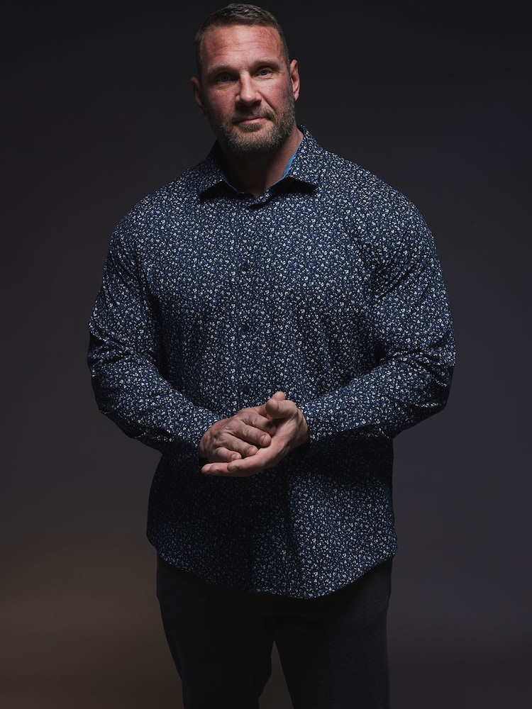BadRhino Big & Tall Dark Blue Formal Shirt - Image 1 of 5