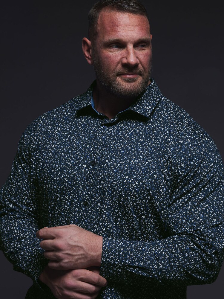 BadRhino Big & Tall Dark Blue Formal Shirt - Image 3 of 5