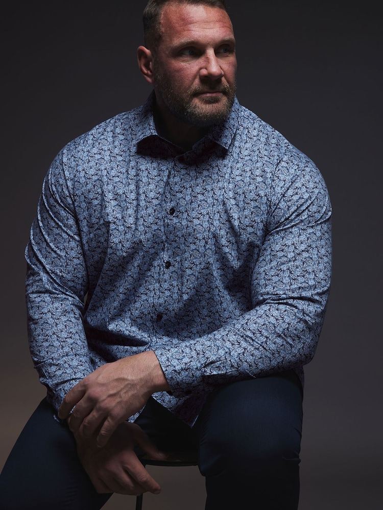 BadRhino Big & Tall Aqua Blue Formal Shirt - Image 3 of 6
