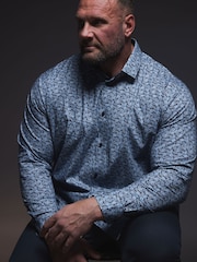 BadRhino Big & Tall Aqua Blue Formal Shirt - Image 4 of 6