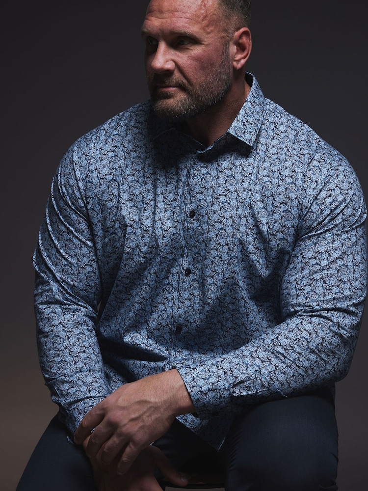 BadRhino Big & Tall Aqua Blue Formal Shirt - Image 4 of 6