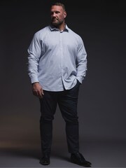 BadRhino Big & Tall Berry Blue Formal Shirt - Image 3 of 5