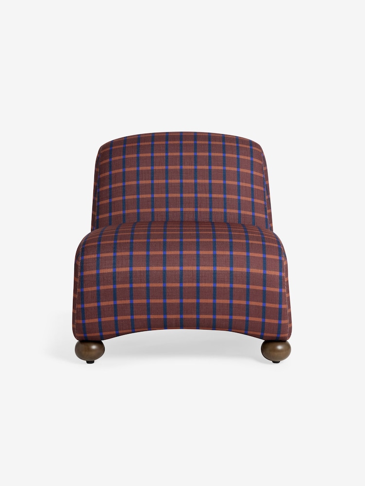 MADE.COM Cale Check Rust Brown Elwen Accent Chair - Image 5 of 5