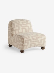 MADE.COM Clyde Abstract Weave Natural Sand Elwen Accent Chair - Image 4 of 5