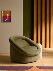 MADE.COM Fern Green Velvet Seattle Accent Chair - Image 1 of 1