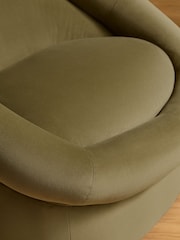 MADE.COM Fern Green Velvet Seattle Accent Chair - Image 3 of 5