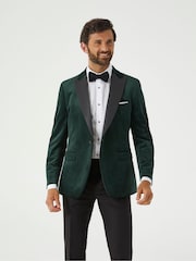 Skopes Green Tailored Fit Jive Velvet Jacket - Image 1 of 6