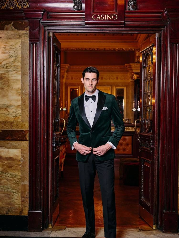 Skopes Green Tailored Fit Jive Velvet Jacket - Image 2 of 6